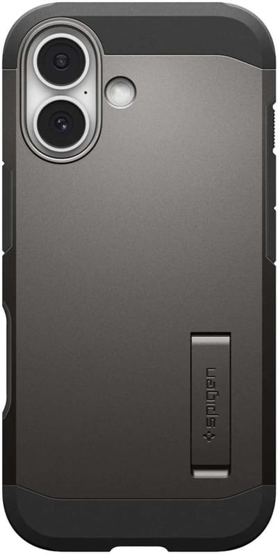 Spigen Tough Armor T MagFit - Hoesje Geschikt voor Apple iPhone 17 - Compatibel met MagSafe - Back Cover met Standaard - Gunmetal