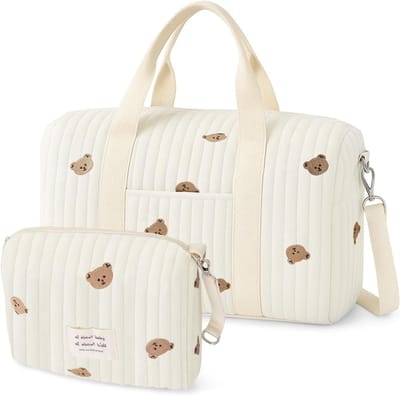 Dailygoods- Luiertas Multifunctioneel - Schoudertas - Katoen - Borduurwerk - Reisvriendelijk - Geschikt voor Pasgeborenen - Baby Tas