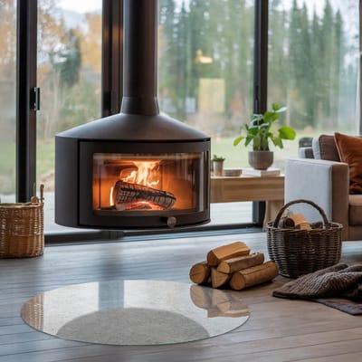 Coloray Vloerplaat Houtkachel - Vloerplaat voor Houtkachel - 90 cm x 90 cm - Vloerplaat Open Haard - Grijs Vloerplaat Kachel - Plaat Kachel - Plaat voor Onder Kachel - Kachel Vloerplaat - Onderplaat