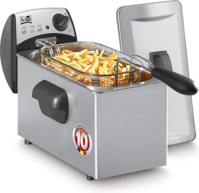 FRITEL Frituurpan - FR 1355 - Friteuse met Antistofdeksel - Koude Zone - 2-4 Personen - 2200W - 3 liter - 10 jaar Garantie