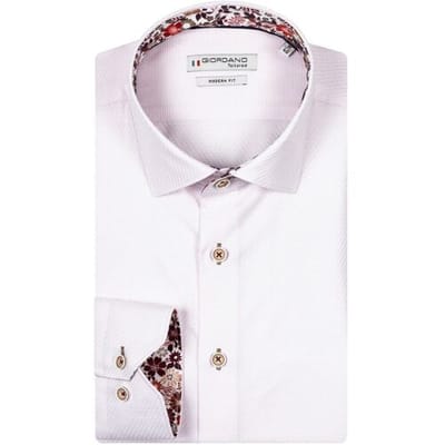 Giordano Overhemd Maggiore Semi Cutaway Luxury Weave Licht Roze / male