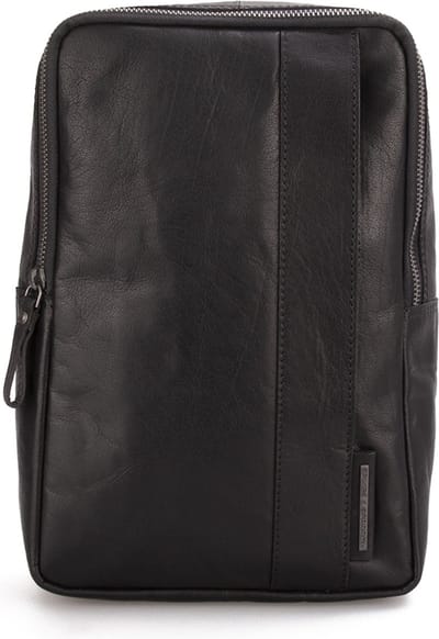 SPIKES & SPARROW Leren Schoudertas Bronco Slingbag Black Zwart