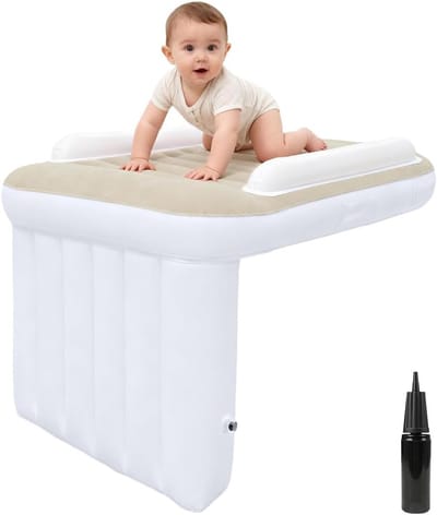 Opblaasbaar Vliegtuigbed - Baby Vliegtuig Bed - Comfortabel Reizen - Zitverlenging Kinderen - Past op meeste stoelen - Grijs