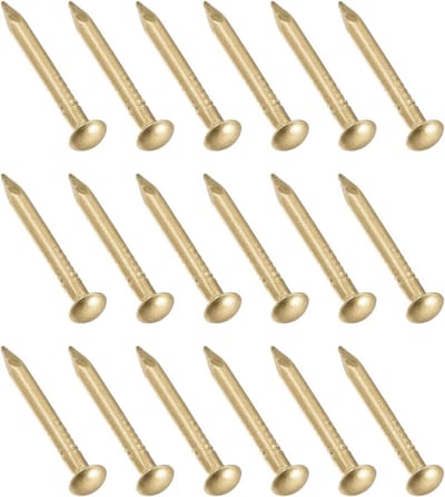 Kleine Messing Spijkers (2 x 25 mm), Verpakking van 100 Stuks voor Huishoudelijk Gebruik, Houtbewerking en Ambachten