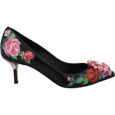 Dolce & Gabbana Zwarte Leren Hoge Hak Pumps