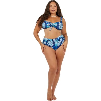 Brave Soul Bikinibroekjes met all-overprint en hoge taille voor dames (Blauw)
