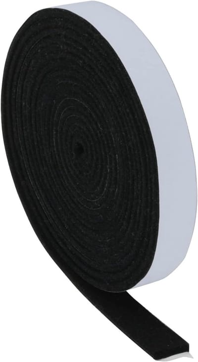 ByShane - Grill afdichting voor hoge temperaturen, zelfklevend vilt, 1 stuk 7/8" x 1/8", 12 voet afdichtingsband voor grill, rookgrill, open haard, BBQ deksel, hittebestendig.