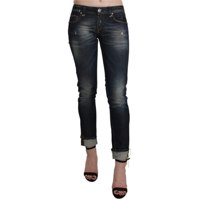 Acht Skinny Jeans met Versleten Afwerking