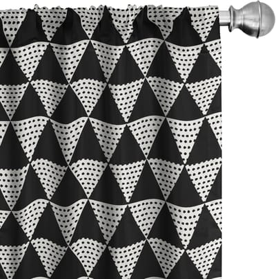 ABAKUHAUS Noordische geometrische gordijnen – 2x75x225 cm – microvezel – Zwart/Wit