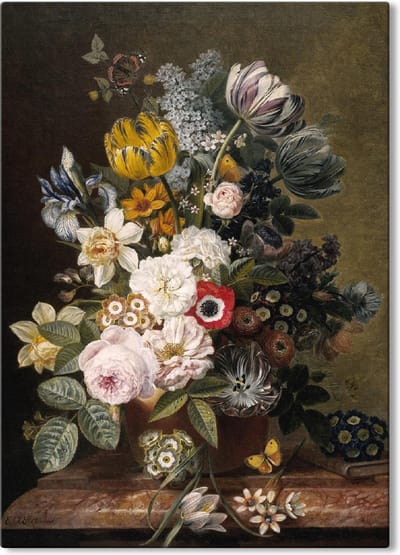 Canvas Schilderij Stilleven met bloemen - Eelke Jelles Eelkema - 50x70 cm