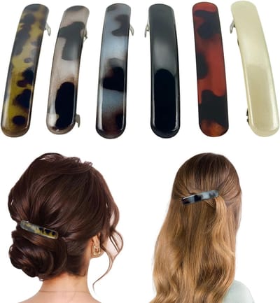 Retro elegante haarspelden voor vrouwen - 6 stuks zijwaartse haarclips, Franse platte klemmen, antislip haaraccessoires voor een stijlvolle look