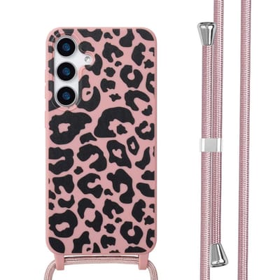 imoshion Hoesje - Geschikt voor Samsung Galaxy S25 Plus - Siliconen design hoesje met koord - Animal Pink