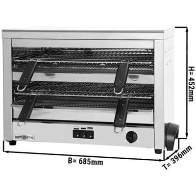 GGM Gastro Maxi-Toaster / Salamander - 4,5 kW - 2 Ablagen Zilver