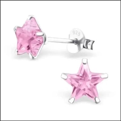 Aramat Jewels | Oorbellen | Zilveren Zirkonia Ster Oorstekers – Meerdere Kleuren & Maten 925 Zilver | 7mm / Transparant | | | Zilver | Kinderen, Volwassenen | Verkleurd niet