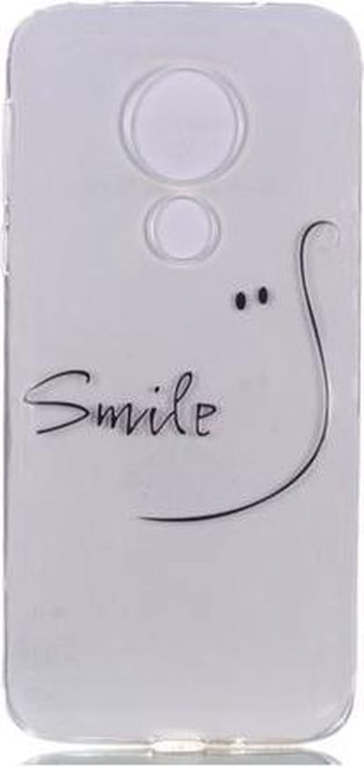 Shop4 - Motorola Moto G7 Power Hoesje - Zachte Back Case Smile Transparant