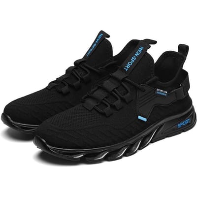 Heren Hardlopen Wandelen Gebreide Schoenen Mode Casual Heren Sneakers Ademende Hardloopschoenen 39 black