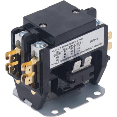 Contacteur de Climatisation 40 Ampères 2 Pôles Contact en Alliage d'Argent Bobine en Cuivre Contacteur pour Moteur de Compresseur de Condenseur CVC