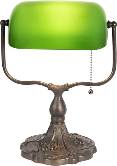 Lumilamp Bureaulamp Bankierslamp 27x20x36 cm Groen Bruin Metaal