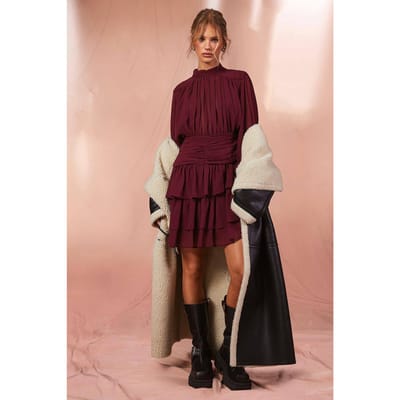 boohoo Dames Borg Trim Maxi Aviator Coat | Black | Maat: 14