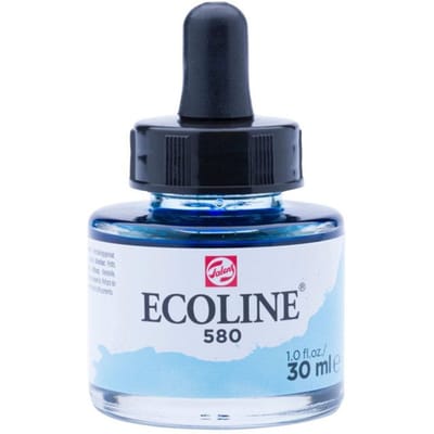 Encre aquarelle liquide - Royal Talens - Ecoline - 30 ml - Bleu Pastel - Haute qualité bleu