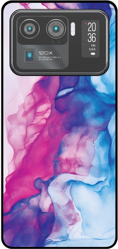 Smartphonica Telefoonhoesje Geschikt voor Xiaomi Mi 11 Ultra met Roze Blauw Marmer Opdruk - TPU Backcover Case Rose Blue Marble Design geschikt voor Xiaomi Mi 11 Ultra