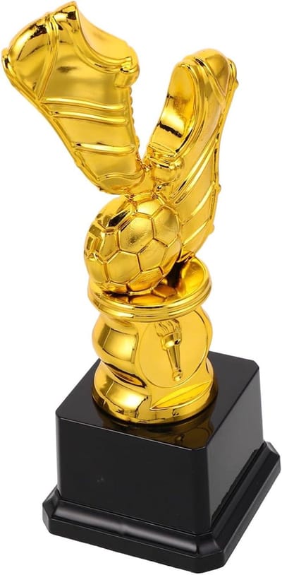 Voetbal Trofee - Gouden Bal Prijs - Jeugdcompetities - Gedetailleerd Vakmanschap - 7.5 cm Hoog - Goud