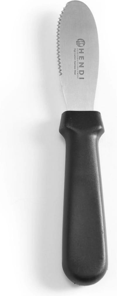 HENDI Getand botermes – zwart handvat – 210 mm – roestvrij staal