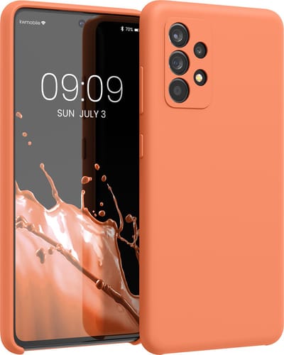 kwmobile telefoonhoesje geschikt voor Samsung Galaxy A52 / A52 5G / A52s 5G - Hoesje met siliconen coating - Smartphone case in zomers oranje