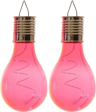 Lumineo Lampbolletje - 4x stuks - LED - rood - solar verlichting - 14 cm - tuinverlichting