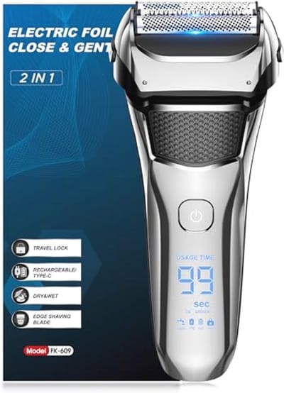 Waterdicht elektrisch scheerapparaat voor mannen met precisie baardtrimmer en langdurige accu