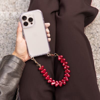 Selencia Universeel Hartjes Polskoord - Telefoon Ketting - GSM Koord - Rood