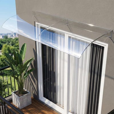 Buitendeur Overkapping - Regenbescherming Huis - Bescherming Deur - Massief Kunststof Dak - 3.5mm Dik - Transparant