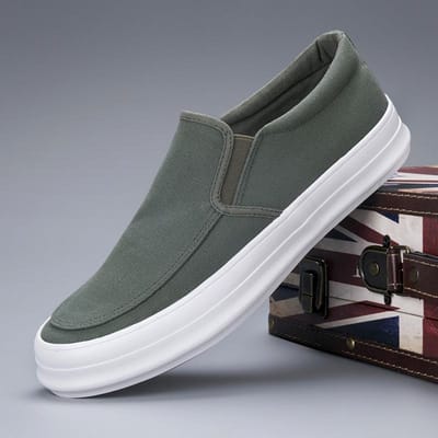 Lente Nieuwe Herenschoenen Ademend en Trendy Canvas Schoenen Oud Peking Dikke Zool Casual Schoenen Eén Voet Platte Zool Schoenen Heren 41 gray