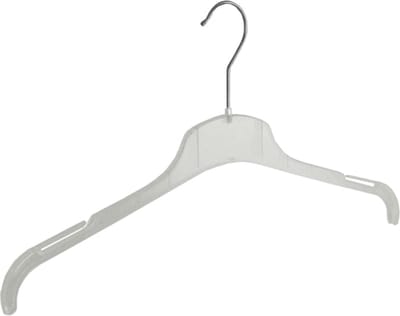 De Kledinghanger Gigant - Kledinghanger - Volwassenen - F01/43 - 50 Stuks - Blousehanger - Shirthanger - Kunststof - Transparant - Rokinkepingen - 43 cm - Kleerhanger - F01-Serie (F01/43_02/50)