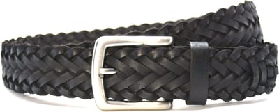 gevlochten riem- Zwart Lederen vlecht riem 3.5cm- Maat 105 - Totale lengte van de riem is +- 125 cm