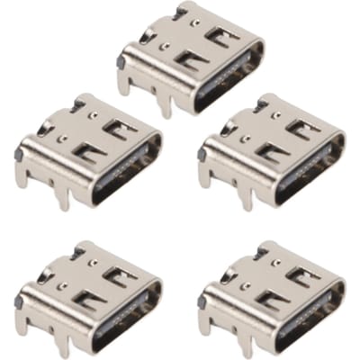 5 stuks Game Controller Oplaadpoort Type C Interface Vervanging Gamepad Oplaadsocket voor PS5 beige