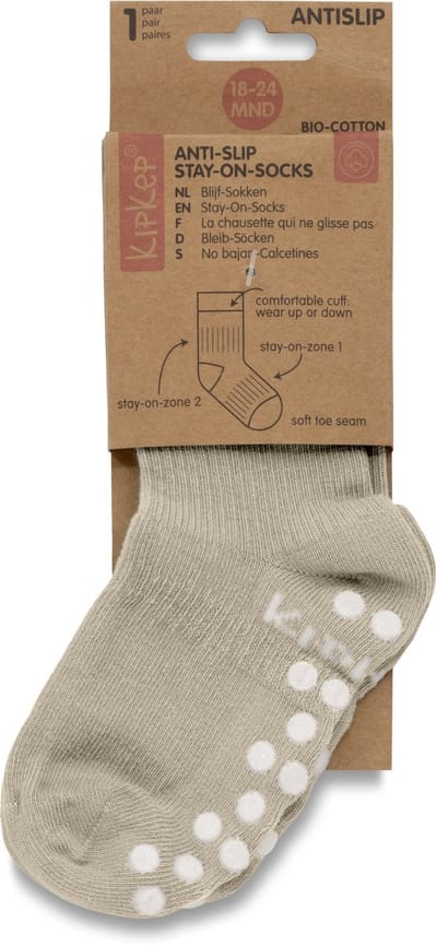 KipKep Blijf-Sokken Antislip - Cookie - 18-24 maanden - sokken antislipzool - dreumes, peuter - zakken niet af - stay-on-socks - schoenmaat 22-23