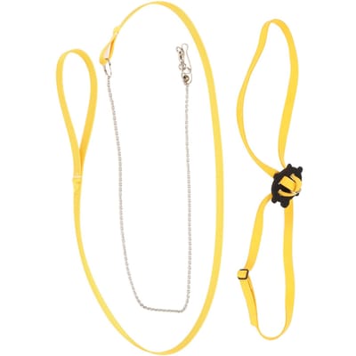 Harnais pour tortue Laisse Réglable Doux pour la peau Harnais pour animal de compagnie Laisse pour reptile pour l'extérieur S 100x40x0.3cm / 39.4x15.7x0.1in jaune