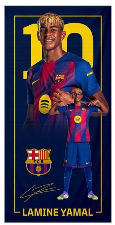 FC Barcelona strandlaken Lamine Yamal microvezel 70X140 124609 veelkleurig