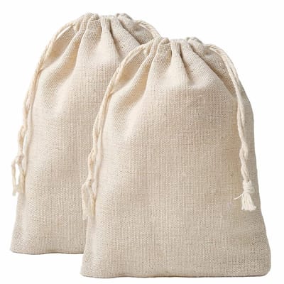 Allecto - Katoenen Zakjes Met Trekkoord - Cadeauzakjes Jute Voor Bruiloft Party - 25 Stuks - Verpakking voor Geschenken - 15x20 cm - Perfect voor F...