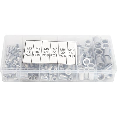 190 Pièces Écrous à Riveter en Aluminium Fixation Facile Ne Se Déforme Pas Anti-Rouille Conception à Tête Plate Jeu d'Écrous à Riveter pour Voiture white