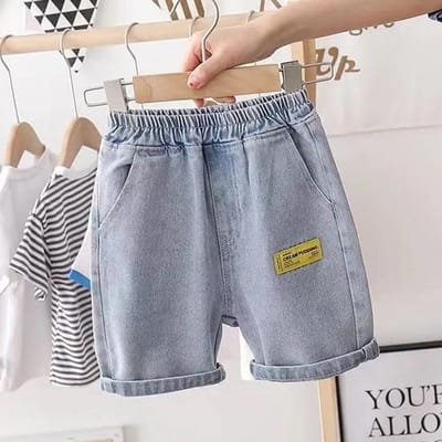 Kinderbroeken Zomer Jongens Casual Jongens Zomerbroeken Kinder Jeans Capribroeken Koreaanse Elastische Taille Broeken 90 gray