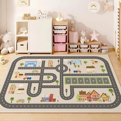 Kinderkamer Speelruimte Tapijt Woonkamer Slaapkamer Kinderen Autobaan Digitaal puzzelspelmat Baby speel kruipmat 40x60cm(15x23 in)