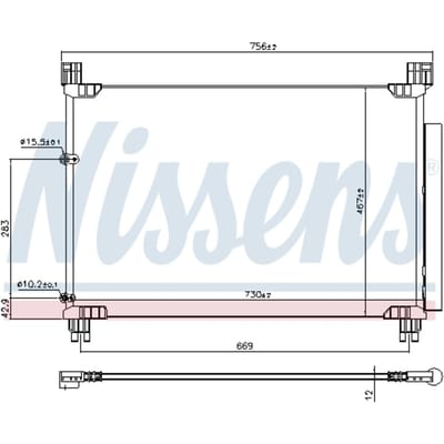 Condensator, airconditioning NISSENS 941147