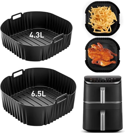 SnelShoppen - 2x Airfryer Siliconenvorm Accessoires voor Heteluchtfriteuse - Herbruikbare Siliconen Inzetstukken voor Cosori Turbo Tower Pro 10,8L - K