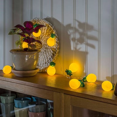 Konstsmide Season LED lichtketting ananas, op batterijen