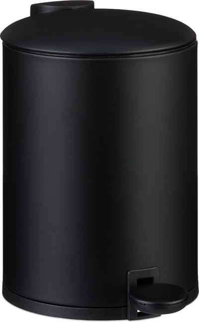 badkamer prullenbak - 3 l - softclose - toilet - wc - mat - zwart