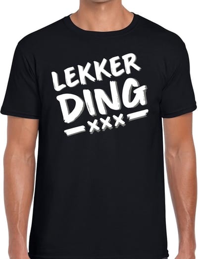 Lekkerding tekst t-shirt zwart heren S