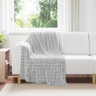 vidaXL Gooi Deken Grijs 150 x 130 cm 0.51 kg Fleece