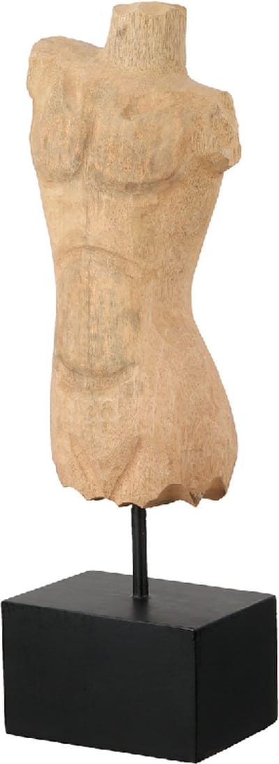 Sculptuur - Torso - Man - Beeld - Beeld op sokkel - Mango hout - 41 cm hoog - Decoratief beeld